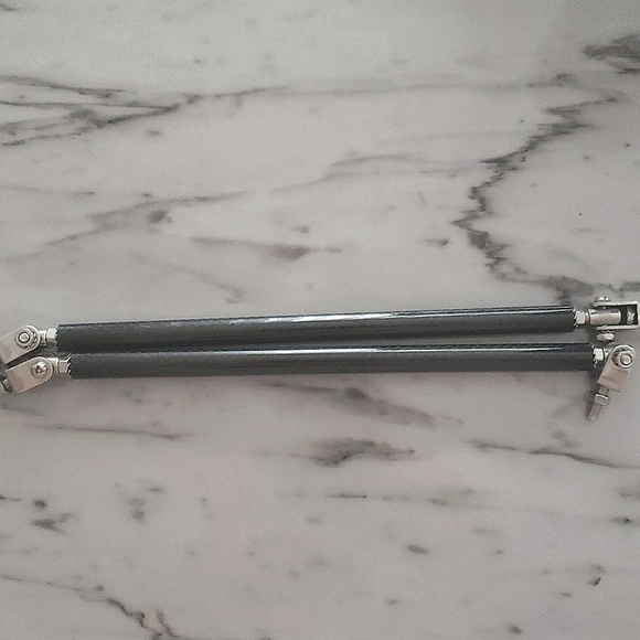 Carbon Front Bumper Lip Splitter Strut Rod Tie Support Bars - Picture 2 of 7